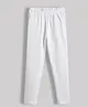 Orange Sugar Cotton Lycra Knit Solid Stretchable Leggings - White
