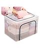 COZY VIBES Foldable Storage Bag with Steel Frame, 66L Capacity, Wardrobe Organizer with Zipper