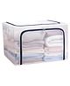 COZY VIBES Foldable Storage Bag with Steel Frame, 24L Capacity, Wardrobe Organizer with Zipper