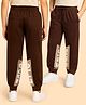 Arias 100% Cotton Knit Full Length Jogger With Cut & Sew Detailing - Brown