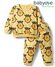 Babyoye Terry Knit Full Sleeves Winter Wear T-Shirt & Lounge Pant Co-ord Set With Pineapple Print - Yellow