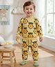 Babyoye Terry Knit Full Sleeves Winter Wear T-Shirt & Lounge Pant Co-ord Set With Pineapple Print - Yellow