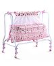 Baby Cradle With Mosquito Net & Storage - Pink