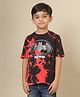 Kidsville Cotton Knit DC Comics Featuring Half Sleeves Batman Logo Foil Printed Tee - Red & Grey