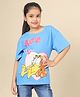 Kidsville Cotton Garfield Featuring Half Sleeves Characters Printed Tee - Blue