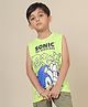 Kidsville Cotton Sonic The Hedgehog Featuring  Sleeveless Character Printed Tee - Green