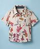 CrayonFlakes Rayon Woven Half Sleeves Floral Printed Shirt - Off White