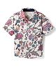 CrayonFlakes Rayon Woven Half Sleeves Floral Printed Shirt - Off White