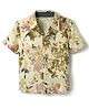 CrayonFlakes Rayon Woven Half Sleeves Floral Printed Shirt - Yellow