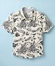 CrayonFlakes Rayon Woven Half Sleeves Floral Printed Shirt - Off White