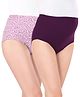 Bella Mama Cotton Elastane High Coverage Panties Pack of 2 (Color & Print May Vary)