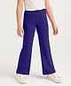 Arias Cotton Elastane Knit Full Length Solid Coloured Flared Leggings - Navy Blue