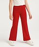 Arias Cotton Elastane Knit Full Length Solid Coloured Flared Leggings - Red