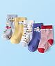 Cute Walk By Babyhug Cotton Knit Ankle Length Anti Bacterial Socks With Stripes & Vehicles Design Pack Of 5 - Multi Colour