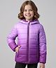 Primo Gino Woven Full Sleeves Hooded Padded Jacket With Ombre Effect - Purple
