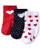 Cute Walk by Babyhug Knit Ankle Length Anti Bacterial Socks with Heart Design Pack of 3 - Red White & Black