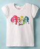 Lil' Drama Cotton Knit Mattel Featuring Half Sleeves Barbie Printed Top - White