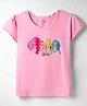Lil' Drama Cotton Knit Mattel Featuring Half Sleeves Barbie Printed Top - Pink