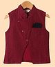 Lil' Drama Cotton Sleeveless Abstract Printed Jacket - Red