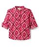 Rikidoos Full Sleeves Patola Printed Kurta Style Shirt - Red