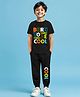 Trampoline Cotton Blend Half Sleeves Born To Be Cool Text Printed Coordinating Tee & Joggers Set - Black