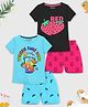 Trampoline Cotton Blend Pack Of 2 Half Sleeves Strawberry & Juice Printed Coordinating Tees & Shorts Set - Multi Colour