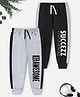 Trampoline Cotton Blend Pack Of 2 Succezz & Awesome Text Printed Track Pants - Grey & Black