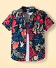 Pine Kids Cotton Woven Half Sleeves Floral Printed Shirt With T-Shirt - Multicolour