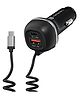 Portronics 71W Car Power 1C Triple Output Fast Car Charger with 33W Type-C Cable, 20W Type-C PD, 18W USB Port, Fast Charging Adapter Compatible with Cars for iPhone & Android Smartphone (Black)