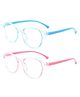 SYGA Pack of 2 Kids Anti-Blue Light Blocking Transparent Retro Round Frame Glasses for Age 6 to 12 Years old (Blue & Pink)