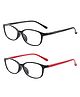 SYGA Pack of 2 Kids Anti-Blue Light Blocking Lightweight Retro Round Glasses for Age 6 to 12 Years old (Black & Red)