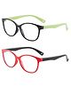 SYGA Pack of 2 Kids Anti-Blue Light Blocking Lightweight Retro Round Glasses for Age 4 to 9 Years old (Green & Black)