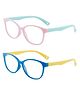 SYGA Pack of 2 Kids Anti-Blue Light Blocking Lightweight Retro Round Glasses for Age 4 to 9 Years old (Yellow & Blue)