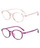 SYGA Pack of 2 Kids Anti-Blue Light Blocking Lightweight Retro Round Glasses for Age 6 to 12 Years old (Pink & Purple)