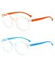 SYGA Pack of 2 Kids Anti-Blue Light Blocking Lightweight Retro Round Glasses for Age 4 to 9 Years old (Orange & Blue)