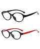 SYGA Pack of 2 Kids Anti-Blue Light Blocking Lightweight Retro Round Glasses for Age 4 to 9 Years old (Red & Black)