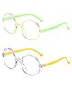 SYGA Pack of 2 Kids Anti-Blue Light Blocking Lightweight Retro Round Glasses for Age 4 to 9 Years old (Green & Yellow)