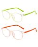SYGA Pack of 2 Kids Anti-Blue Light Flat Mirror Glasses Suitable Age 4-12 years old (Green & Orange)