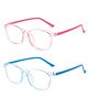 SYGA Pack of 2 Kids Anti-Blue Light Flat Mirror Glasses Suitable Age 4-12 years old (Pink & Blue)