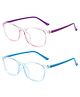 SYGA Pack of 2 Kids Anti-Blue Light Flat Mirror Glasses Suitable Age 4-12 years old (Purple & Blue)