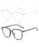 SYGA Pack of 2 Anti-Blue Light Radiation Flat Glasses for Women (Transparent & Green)