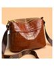 SYGA Women's Pu Leather Material With Crocodile Pattern , Sling Bag (Brown)