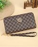 SYGA Women's Zip-Around  Wallet with, Flower Pattern ,card and Coin Holder(Brown)