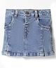Simply Premium Denim Knee Length Washed Skirt - Light Blue