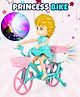 Fiddlerz Electric Bicycle Princess Toy for Kids with Lights Music and Rotating Action Fun Gift for Boys and Girls Aged 3 Years+  Random Color
