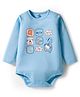 Doodle Poodle 100% Cotton Knit Full Sleeves Onesie With Text Print - Blue
