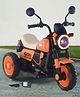 Baby Harley Three Wheel Battery Operated Ride on Bike with Music & Lights| Pre-loaded Music with USB & AUX| Easy to Assemble| Comfortable Seat| Easy to Operate - Orange