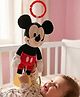 Babyhug Disney Mickey Mouse Activity Plush Hanging Toy with Teether, Rattle & Crinkle Ear| Toy for Crib, Stroller & Car Seat| Supports Sensory Development| BIS Certified - Height 30 cm