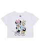 Pantaloons Junior Cotton Mickey & Friends Featuring Half Sleeves Characters Printed Crop Top - Snow White