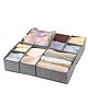 House of Quirk Non-Woven Foldable Clothing Storage Box Closet Dresser Drawer Organizer Cube Basket Bins Containers Divider With Drawers  Set of 8  - Grey
